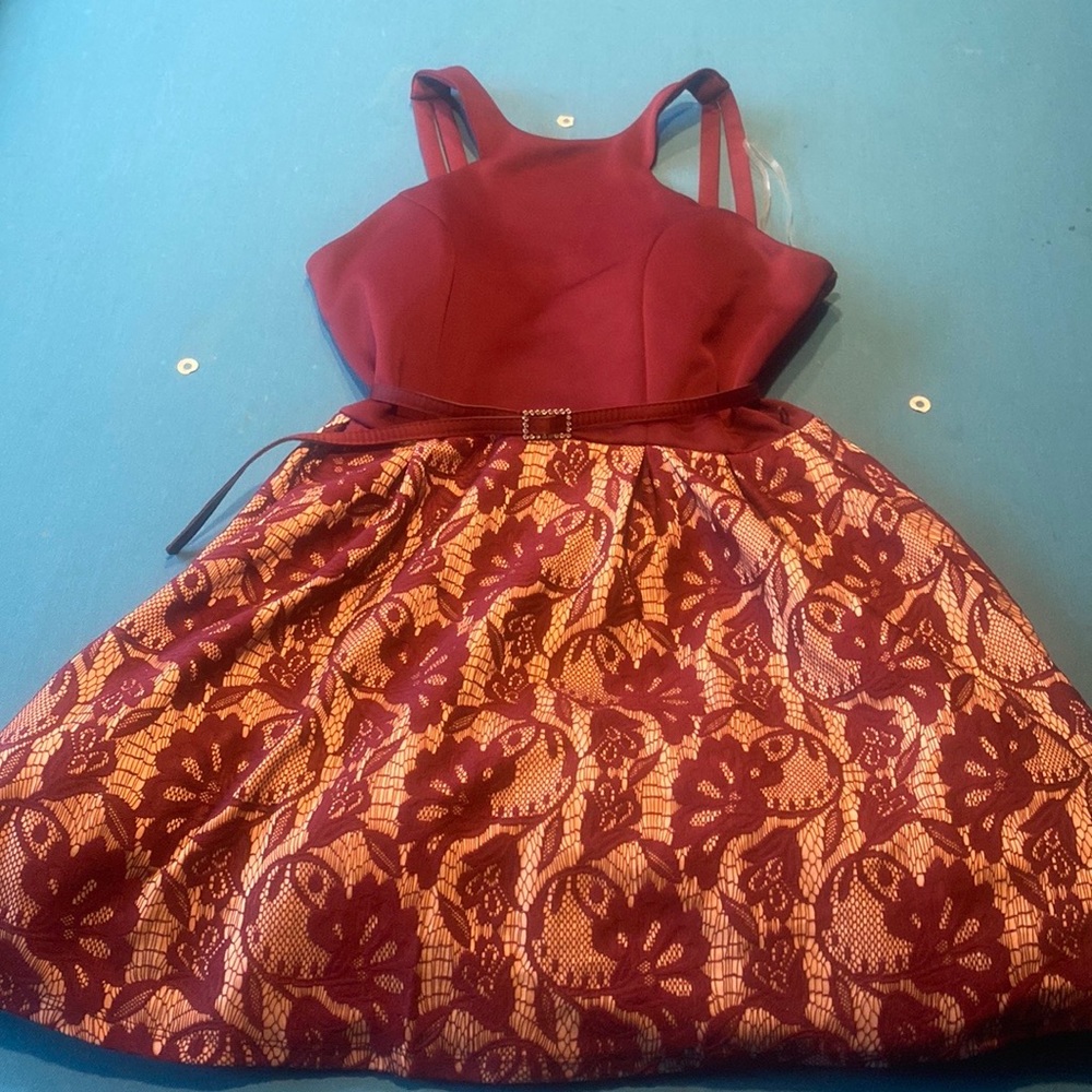 Maroon formal girls dress
